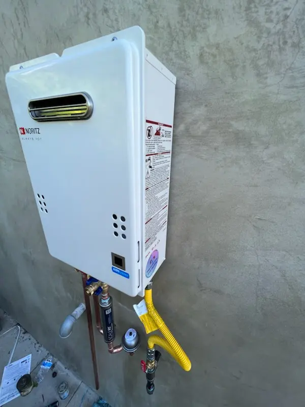 Tankless water heater installation for Kelton homes